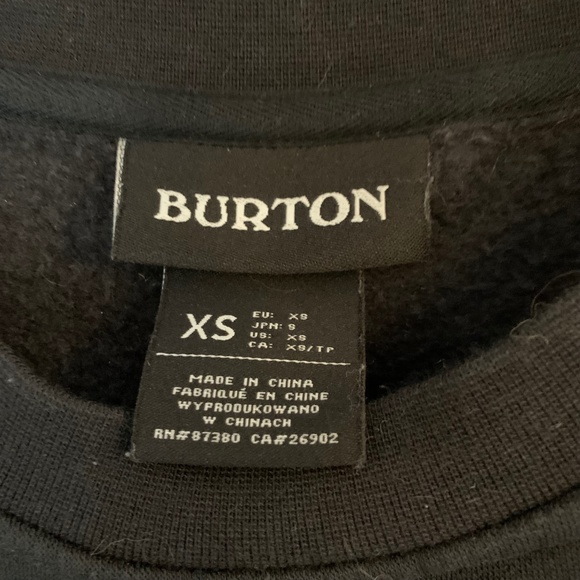 Burton men's black Grandview Crewneck cotton fleece top - Picture 3 of 7